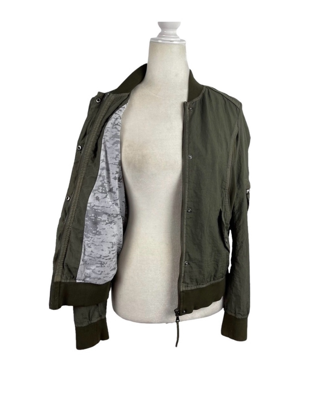 Anthropologie Marrakech Vista Bomber Jacket, Olive Green, Size Small - Picture 5 of 8
